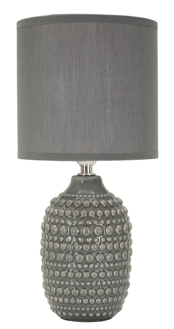 Lampa de masa Points, Mauro Ferretti, 1 x E14, 40W, 15x30.5 cm, ceramica/fier/textil, gri - imagine 7